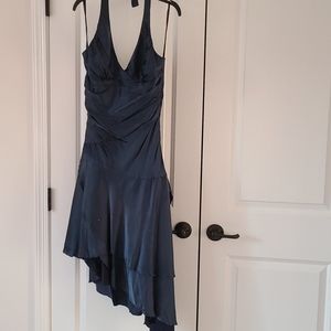 Dark teal hi-low formal dress
